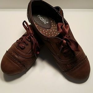 Nicole brown flats with ribbon 7
